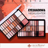 MAKEUP BAR 33 COLOR PLATE  EYESHADOW & HIGHLIGHTER