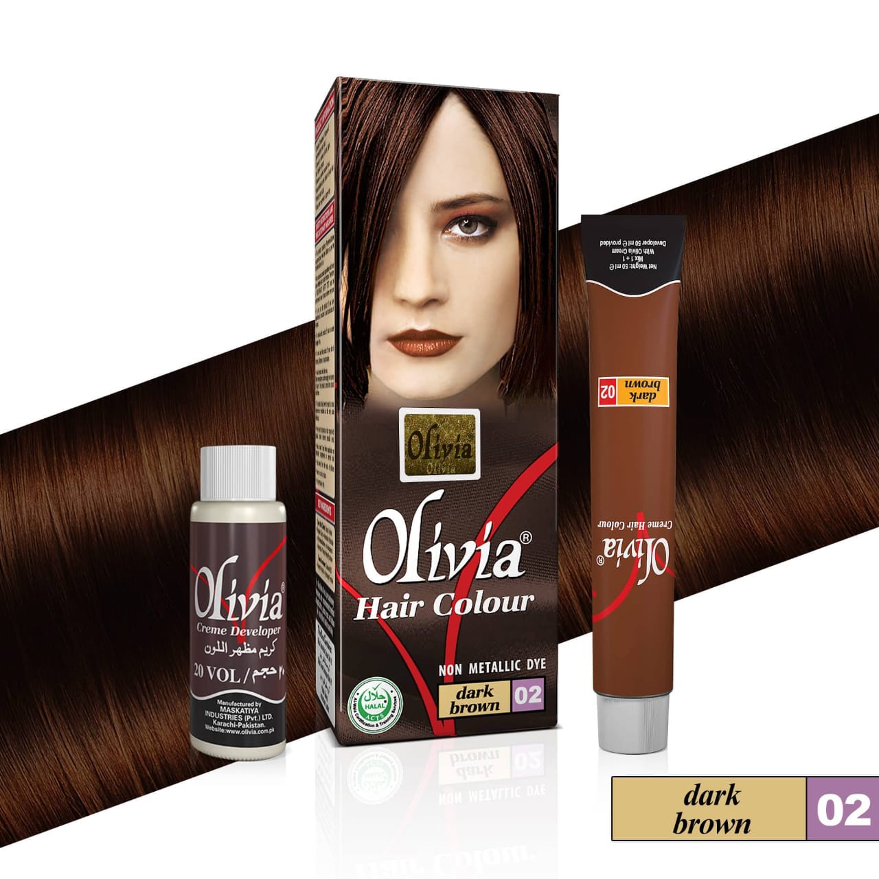 OLIVIA HAIR COLOR DARK BROWN #2
