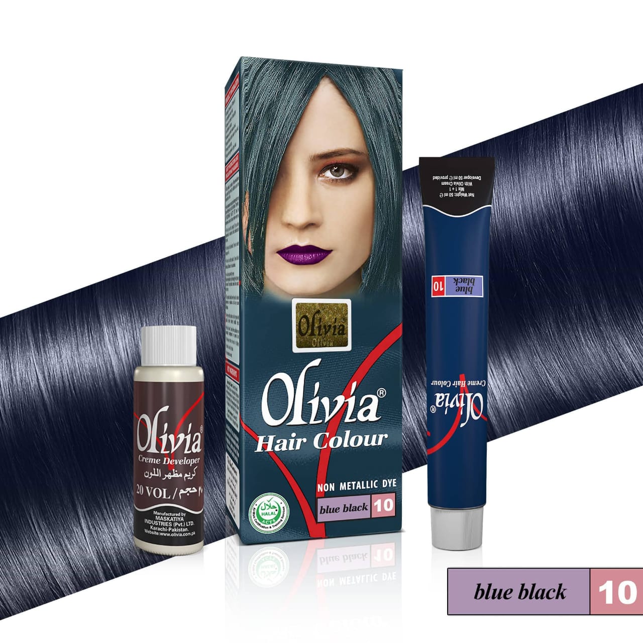 OLIVIA HAIR COLOR BLUE BLACK #10