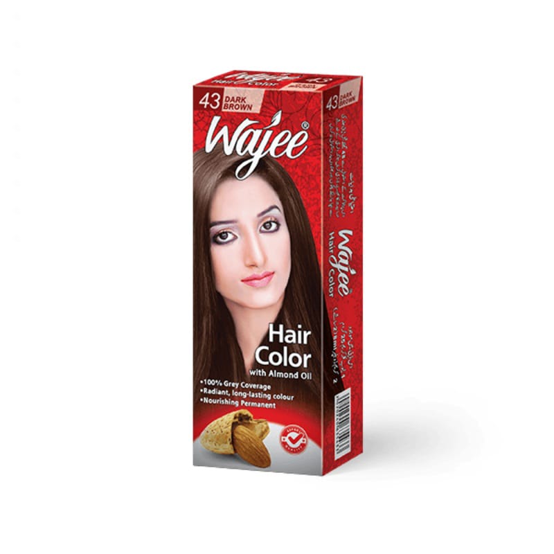 WAJEE HAIR COLOUR TUBE  43 DARK BROWN